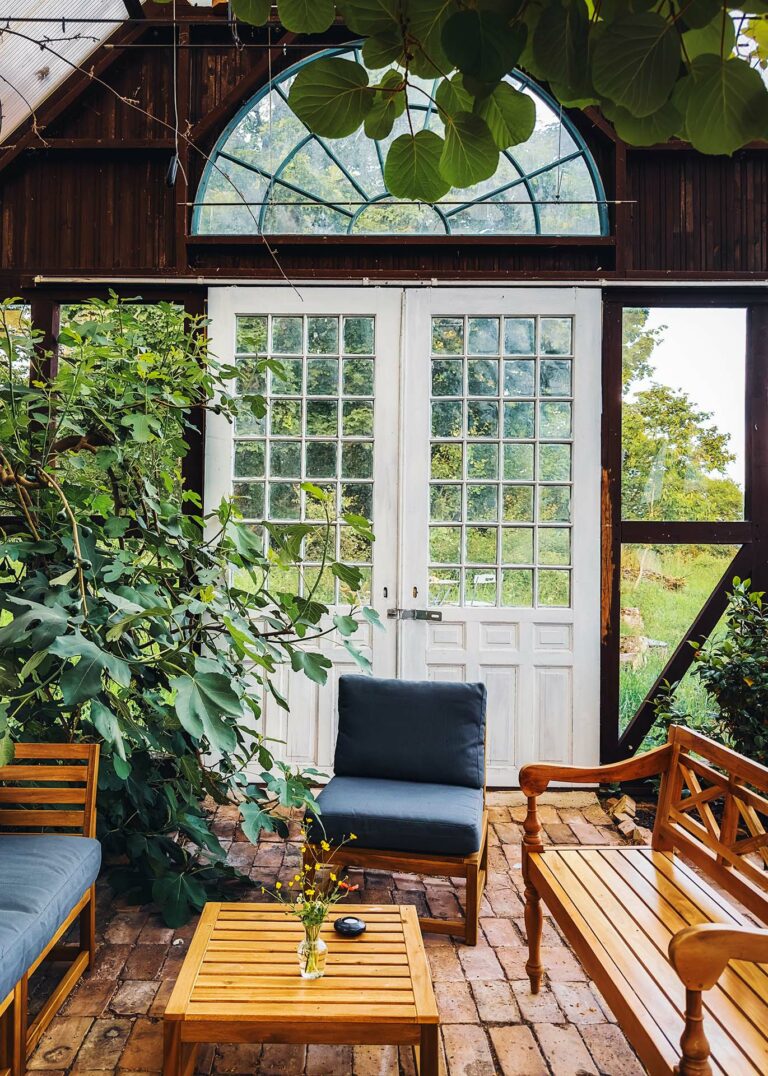 Bjarkagård på Österlen orangeri sittplats